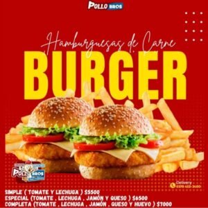 HAMBURGUESA DE CARNE SIMPLE