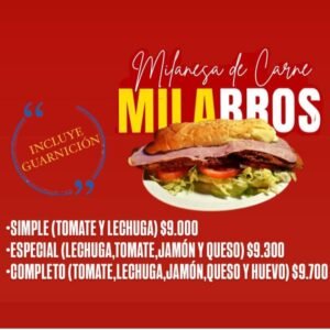 SANDWICH DE MILANESA DE CARNE ESPECIAL